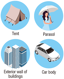 Tent,Parasol,Exterior wall of buildings,Car body