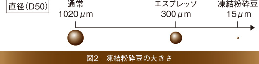 図2　凍結粉砕豆の大きさ