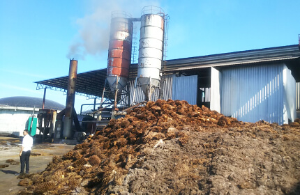 パーム搾油工場で排出されるパーム廃棄物