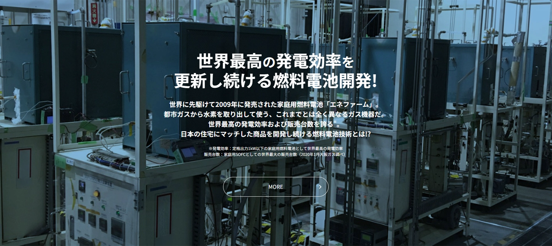 世界最高の発電効率を更新し続ける燃料電池開発!