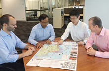 Our employee who experiences working overseas under the Trainee System (second from right)