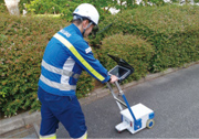 Gas pipes survey using a radar locator