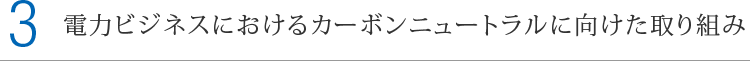 電力ビジネスにおけるカーボンニュートラルに向けた取り組み