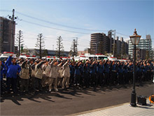 Ceremony to accept staff from across Japan in charge of repairing damaged gas facilities