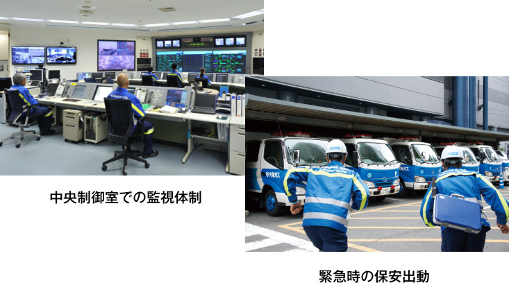 中央制御室での監視体制 緊急時の保安活動