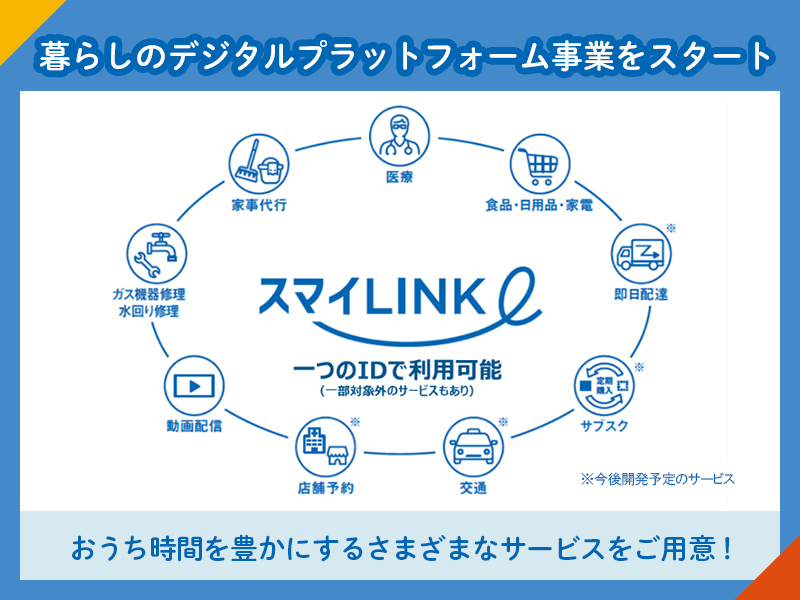 ショッピングから医療まで、暮らしのお悩みを一気に解決する新サービス「スマイLINK」を提供