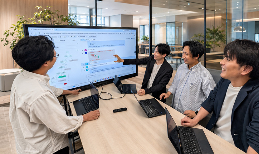 「WAAAP」を活用し、開発内容を検討するメンバー