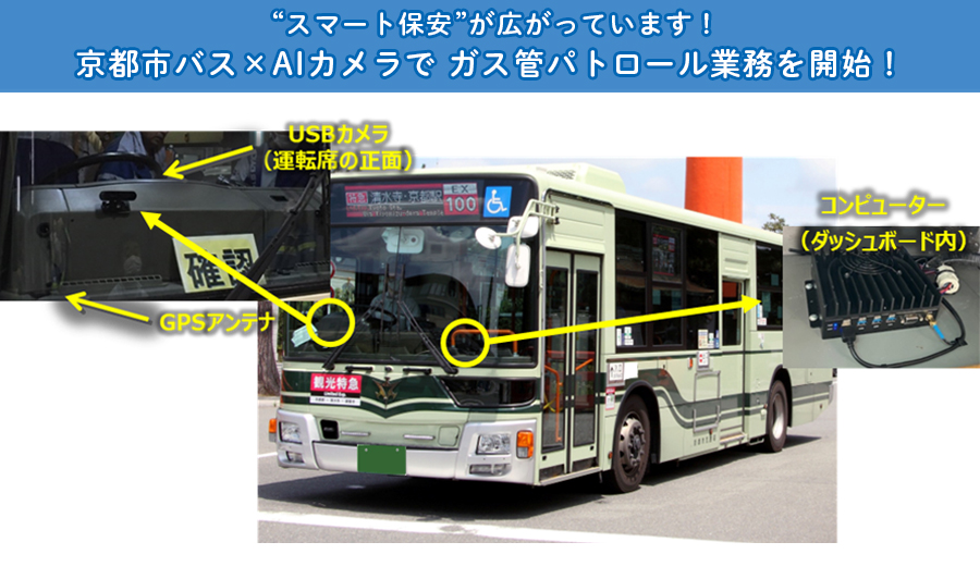 京都市バス×AIカメラで、ガス管パトロール業務を開始！
